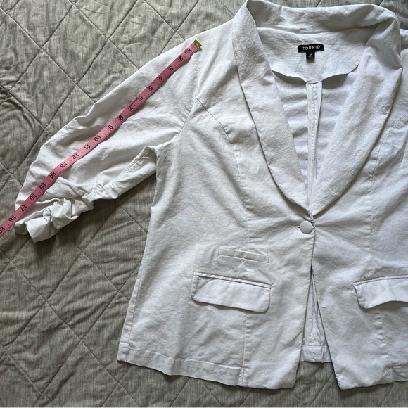 Torrid White Linen Blazer Size 2XL - Picture 6 of 9